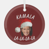 Ornement En Verre Funny Kamala Harris Face Santa Hat Noël (Recto)