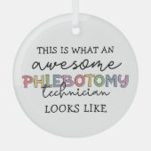 Ornement En Verre Funny Phlebotomy Technicien génial PBT (Recto)