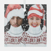 Ornement En Verre Funny Photo Personalized Christmas (Recto)