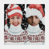 Ornement En Verre Funny Photo Personalized Christmas (Verso)