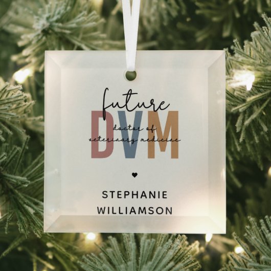 Ornement En Verre Futur DVM sur mesure Docteur en médecine vétérinai (Insitu)