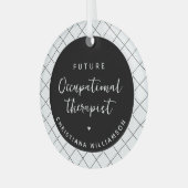 Ornement En Verre Futur Personnalisé OT ergothérapeute Élégant (Avant gauche)