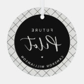 Ornement En Verre Futur Pilote Personnalisé Élégant (Verso)