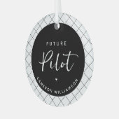 Ornement En Verre Futur Pilote Personnalisé Élégant (Avant gauche)