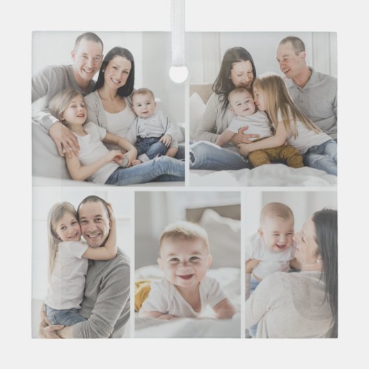 Ornement En Verre Gallery Grid 5 Photos Custom Photo Ornament (Recto)
