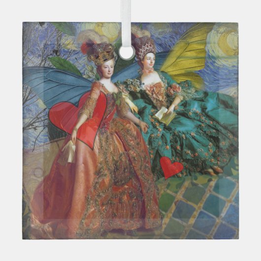Ornement En Verre Gemini gothique classique femme papillon Whimsical (Recto)
