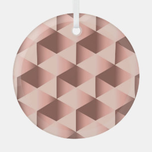 Ornement En Verre Géométrie rose : motif abstrait pâle.