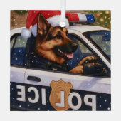 Ornement En Verre German Shepherd Police Holiday  (Verso)
