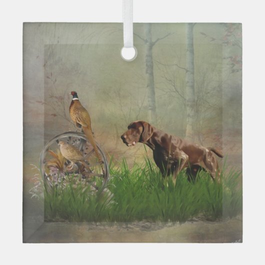 Ornement En Verre German Shorthaired Pointers (GSP) (Recto)