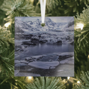 Ornement En Verre Glace et neige   Glacier Sólheimajökull, Islande