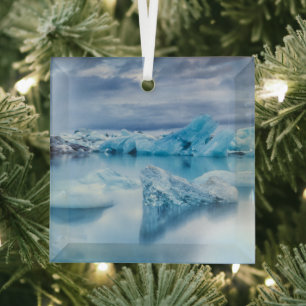 Ornement En Verre Glace et neige Lagune Jokulsarlon, Islande