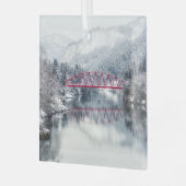 Ornement En Verre Glace et neige | Pont rouge en hiver, Japon (Avant gauche)