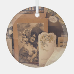 Ornement En Verre Glamour nostalgique : Portraits russes Vintages.