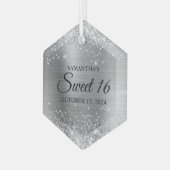 Ornement En Verre Glitterie Silver Foil Sweet 16 (Avant gauche)
