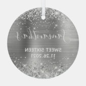 Ornement En Verre Glitterie Silver Foil Sweet 16 (Verso)