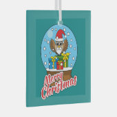 Ornement En Verre Globe des neiges avec Chouette du Père Noël (Avant droite)