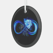 Ornement En Verre Glowing infinity with blue rose (Avant gauche)