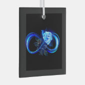 Ornement En Verre Glowing infinity with blue rose (Avant droite)