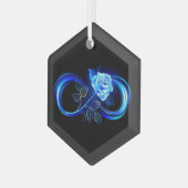 Ornement En Verre Glowing infinity with blue rose (Avant gauche)