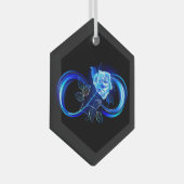 Ornement En Verre Glowing infinity with blue rose (Avant droite)