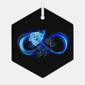 Ornement En Verre Glowing infinity with blue rose (Verso)