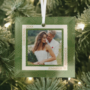 Ornement En Verre Gold et Green Photo