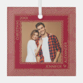 Ornement En Verre Gold et Red Photo (Recto)