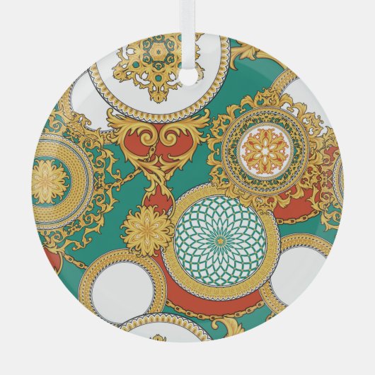 Ornement En Verre Golden Elegant Arrière - plan arabesque (Recto)