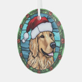 Ornement En Verre Golden Retriever Stainverre Noël (Avant gauche)
