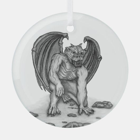 Ornement En Verre Golem Gargoyle (Recto)