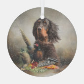 Ornement En Verre Gordon Setter art (Verso)