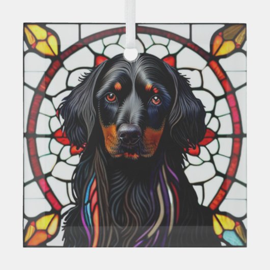 Ornement En Verre Gordon Setter "Verre tendu" (Recto)
