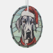 Ornement En Verre Grand Dane Vitrail Noël (Avant droite)