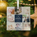 Ornement En Verre GRAND GRANDMA 'le plus aimé' Photo Collage Jeter<br><div class="desc">Un collage photo moderne branché ornement en verre de noël pour Grand-grand-mère. Créez votre propre cadeau personnel avec un collage photo de 8 (huit) composé d'un modèle de mise en page d'image carré, le texte "l'arrière-grand-mère la plus aimée" et le/les nom(s). Tous les textes et les couleurs peuvent être changés...</div>