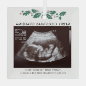 Ornement En Verre Grand-mère Joyeux Noël Grossesse Faire-part (Verso)