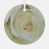 Ornement En Verre Grande rose blanche (Recto)