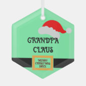 Ornement En Verre Grandpa Claus imprimé Grandpa personnalisé (Recto)