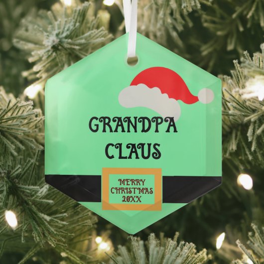 Ornement En Verre Grandpa Claus imprimé Grandpa personnalisé (Insitu)