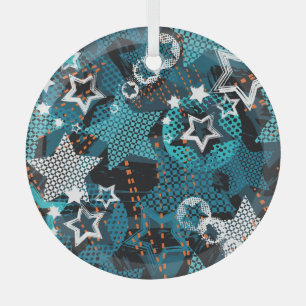 Ornement En Verre Grunge star motif, design pour enfants ludique.