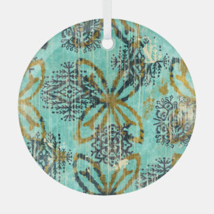 Ornement En Verre Grungy Tribal : Ethnic Rug Motif