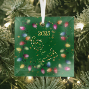 Ornement En Verre Guirlande de lumières de Noël Étoile dorée 6 7
