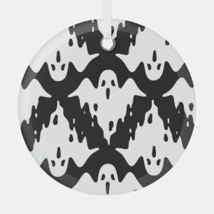 Ornement En Verre Halloween Ghost Éffrayant Motif sans couture
