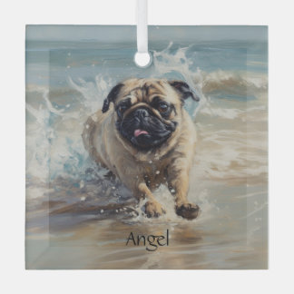 Ornement En Verre Happy Carlin at the Beach personnalisable