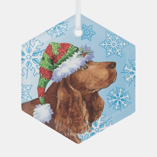 Ornement En Verre Happy Howlidays Field Spaniel Ceramic Ornament (Recto)