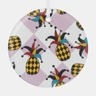Ornement En Verre Harlequin Ananas : Vintage de gribouillis