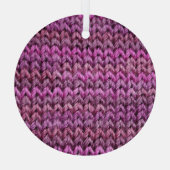Ornement En Verre Harmonie de Knit : Texture de bande violette (Verso)