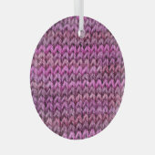 Ornement En Verre Harmonie de Knit : Texture de bande violette (Avant droite)