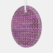 Ornement En Verre Harmonie de Knit : Texture de bande violette (Avant gauche)