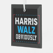 Ornement En Verre Harris Walz Évidemment (Avant gauche)