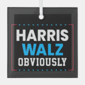 Ornement En Verre Harris Walz Évidemment (Recto)